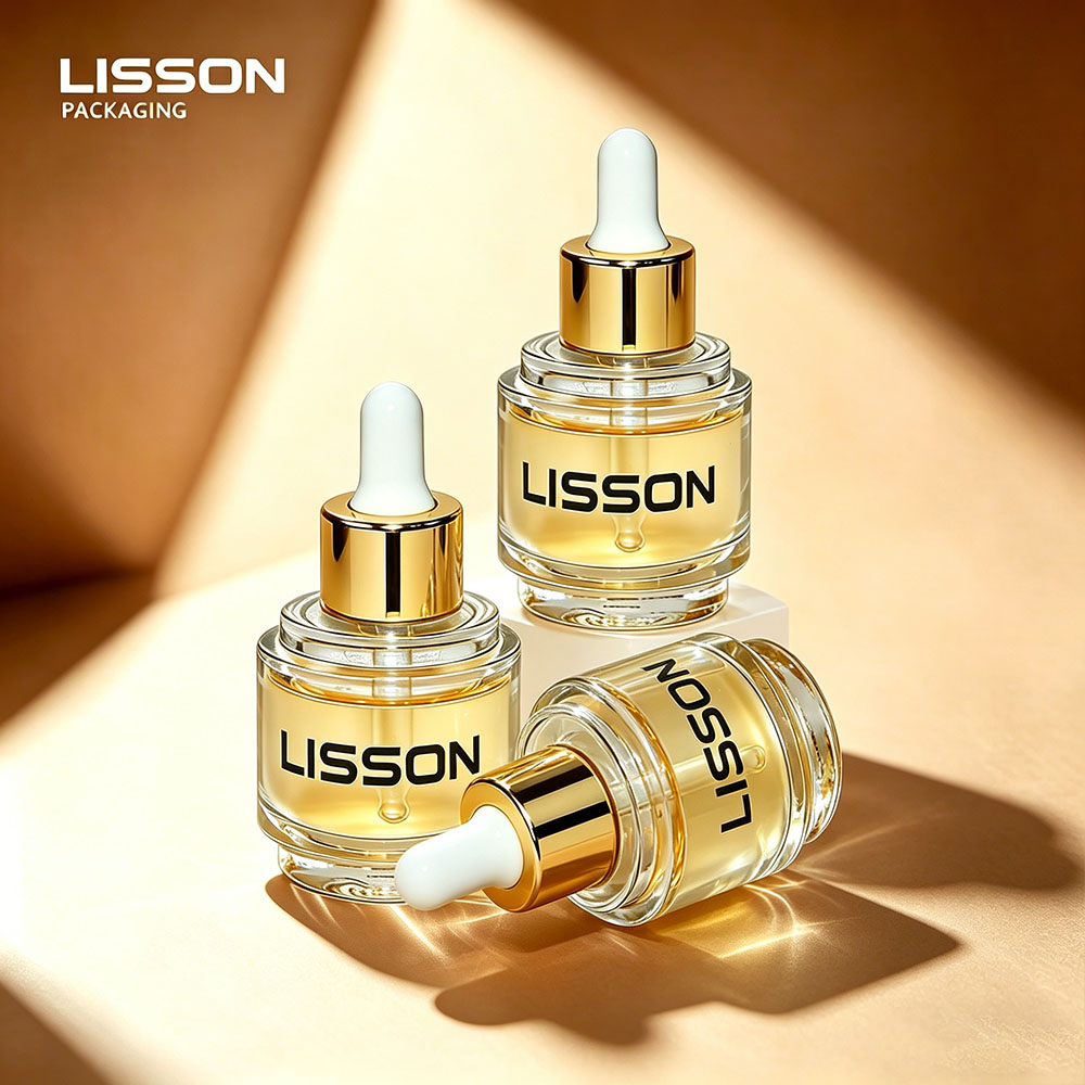 30ml Luxury Glass Dropper Bottle with Gold Collar