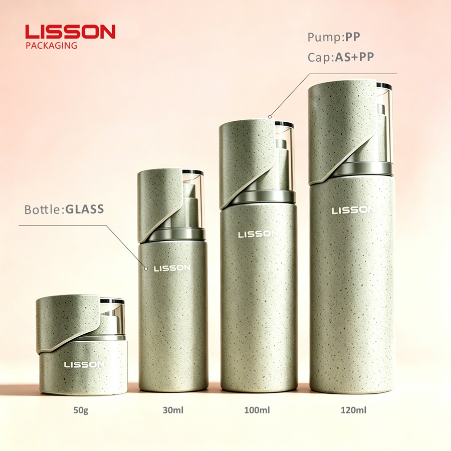 Luxury Cosmetic Glass Bottle and Jar Set Luxury Cosmetic Glass Bottle and Jar Set