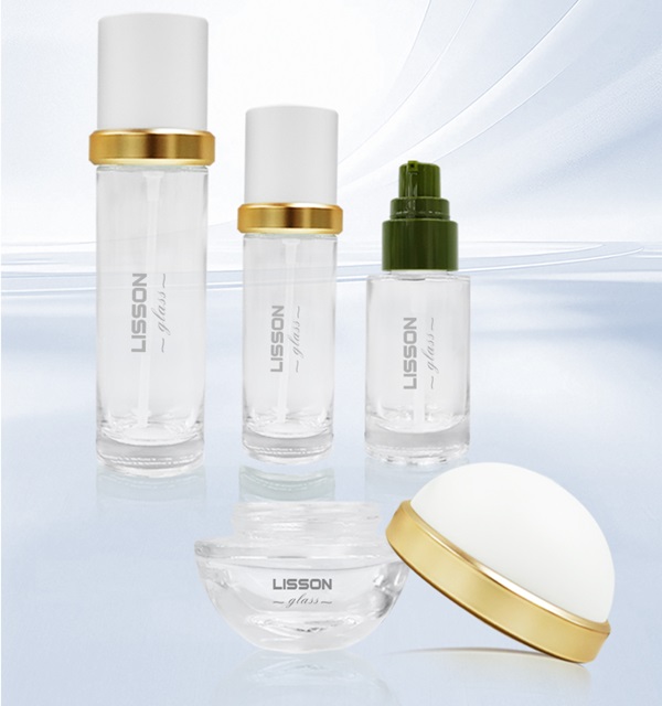 Skincare Glass Bottles and Jars Packaging Set Skincare Glass Bottles and Jars Packaging Set