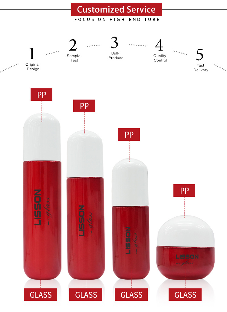 Custom Logo Red Glass Packaging Set