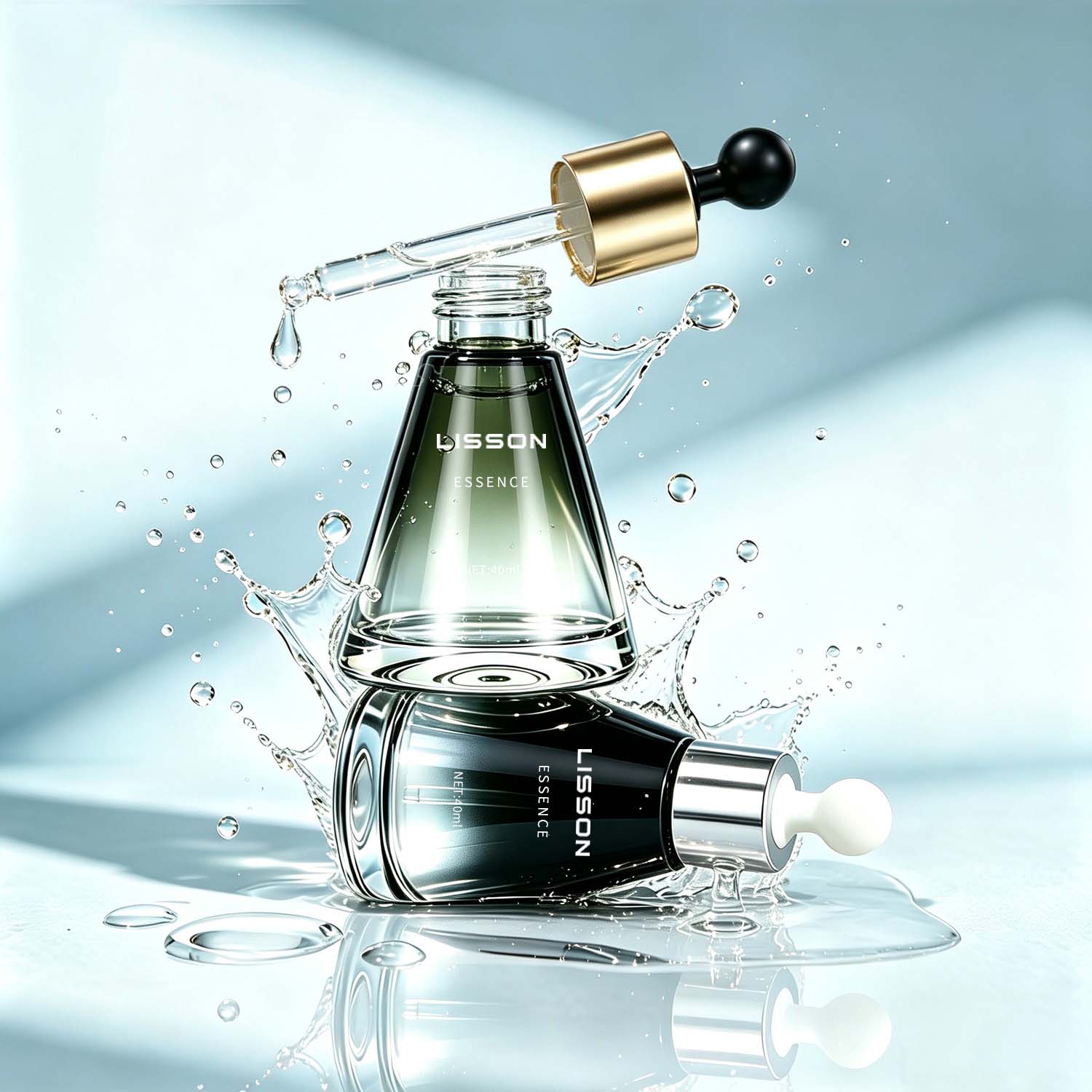Wholesale Luxury Tapered Glass Dropper Bottle
