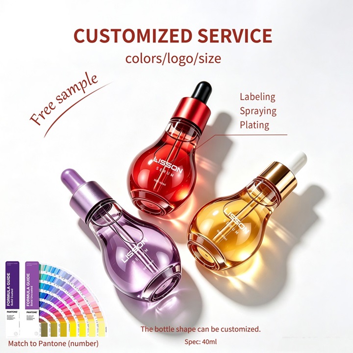 Light Bulb Shape Glass Dropper Bottle