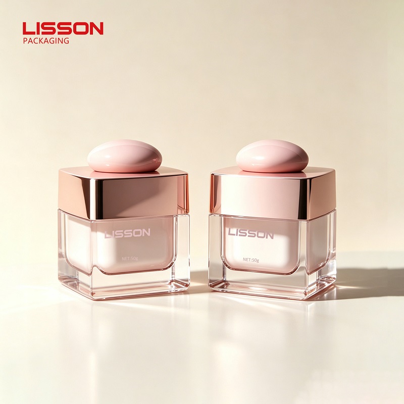 50g square glass cream jar