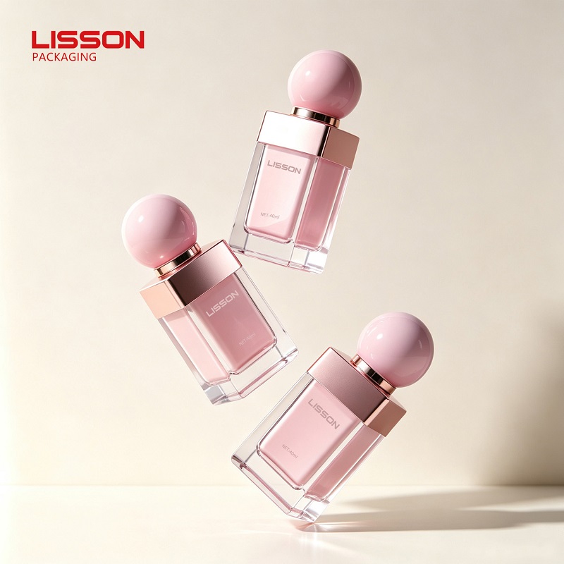 Square glass skincare bottle