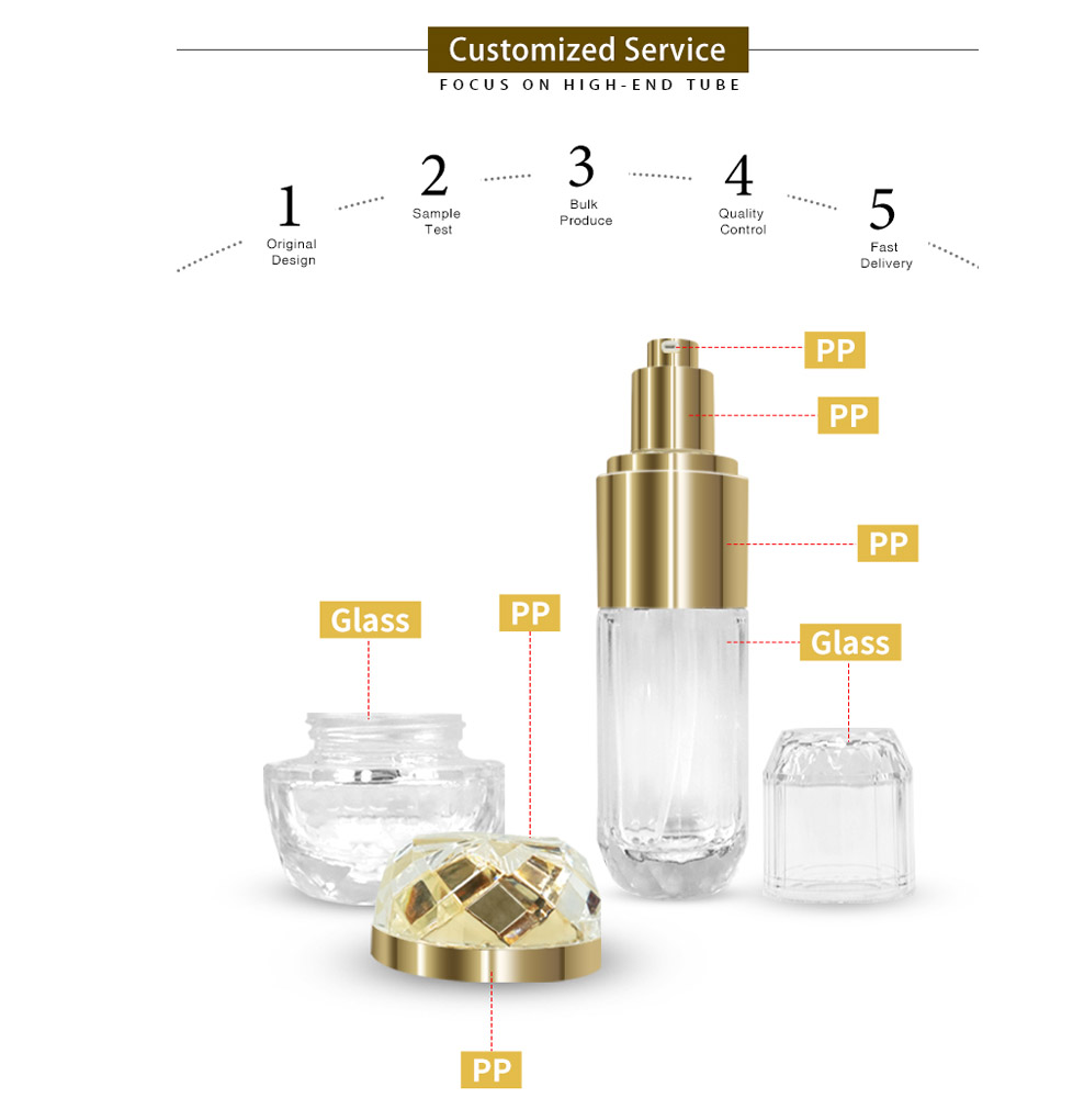 Chic Gold Glass Bottles for Skincare